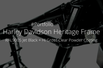 Harley Davidson Heritage Frame / RAL9005 Jet Black + Hi Gross Clear Powder Coating