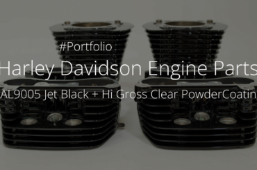Harley Davidson Engine Parts / RAL9005 Jet Black + Hi Gross Clear Powder Coating