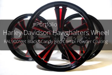Harley Davidson HHI Wheel / RAL9005Jet Black & Candy Red Powder Coating